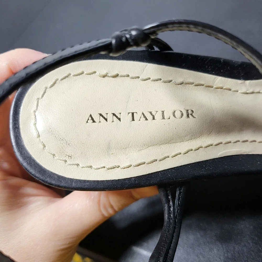 Ann Taylor Womens Raffia Strappy Wedge Heels Size 8.5‎ Summer Neutral Date Night